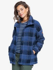 4 Set Your Sights Sherpa Jacket Blue ERJPF03081 Roxy