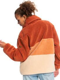 10 Can You Guess - Sherpa-Fleece mit Reißverschluss für Frauen Braun ERJPF03101 Roxy