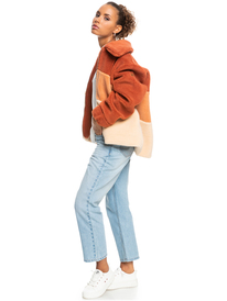 9 Can You Guess - Sherpa-Fleece mit Reißverschluss für Frauen Braun ERJPF03101 Roxy