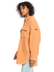 4 Over And Out Fleece Shirt Jacket Brown ERJPF03102 Roxy