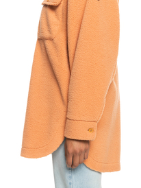 6 Over And Out Fleece Shirt Jacket Brown ERJPF03102 Roxy