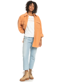 7 Over And Out Fleece Shirt Jacket Brown ERJPF03102 Roxy