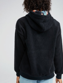 2 Call Me - Sweatshirt com capuz em velo e sherpa para Mulher Preto ERJPF03103 Roxy