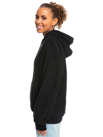 5 Call Me - Sweatshirt com capuz em velo e sherpa para Mulher Preto ERJPF03103 Roxy