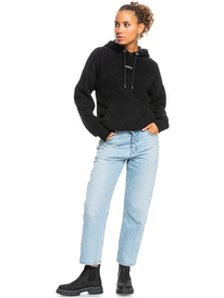 8 Call Me - Sweatshirt com capuz em velo e sherpa para Mulher Preto ERJPF03103 Roxy