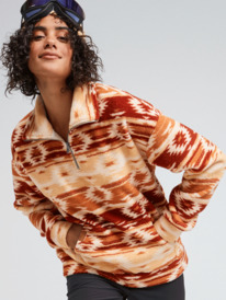 7 Live Out Loud 2022 - Half Zip Fleece for Women Brown ERJPF03117 Roxy