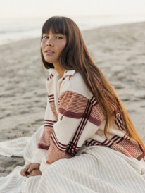 0 Next Adventure Printed Oversized Fleece Shacket White ERJPF03119 Roxy