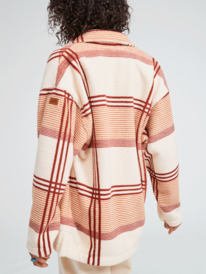 7 Next Adventure Printed Oversized Fleece Shacket White ERJPF03119 Roxy