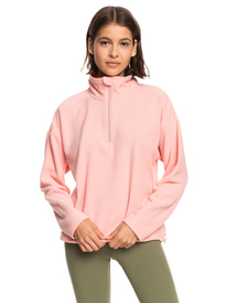 roxy, Feel It Too Half-Zip Technical Fleece Pullover, MELLOW ROSE (mgd0) Feel It Too - Half Zip Fleece for Women ERJPF03123
