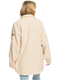 11 Womens Over And Out Fleece Overshirt Beige ERJPF03137 Roxy