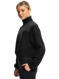 11 Womens Waves Of Warmth Zip-Up Fleece Black ERJPF03141 Roxy