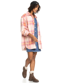 14 Ring Tone - Fleece-Hemdjacke für Frauen Orange ERJPF03144 Roxy