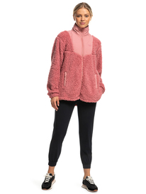 9 Waves Of Warmth - Jacke aus Sherpa-Fleece für Frauen Rosa ERJPF03155 Roxy