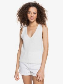 roxy, Bright Place Chasuble sans manches, SNOW WHITE (wbk0) Bright Place - Sleeveless Jumper for Women ERJSW03459