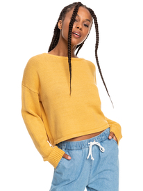 3 Heavy Love - Sweat pour Femme Jaune ERJSW03501 Roxy