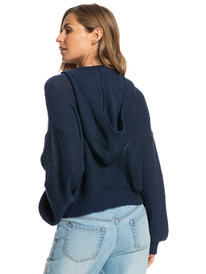 4 Together Again Knitted Hoodie Blue ERJSW03531 Roxy
