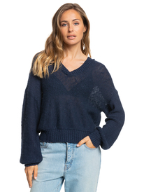 0 Together Again Knitted Hoodie Blue ERJSW03531 Roxy