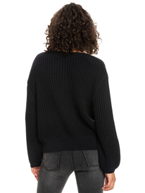 4 Siren Dream Ribbed Long Sleeve Sweater Black ERJSW03541 Roxy