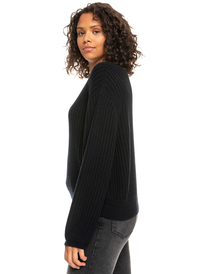 1 Siren Dream Ribbed Long Sleeve Sweater Black ERJSW03541 Roxy