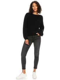 3 Siren Dream Ribbed Long Sleeve Sweater Black ERJSW03541 Roxy
