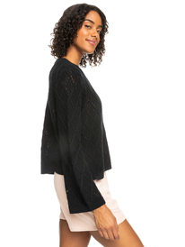 1 Paper Hearts Crew Neck Sweater Black ERJSW03543 Roxy