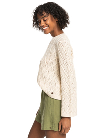 1 Paper Hearts Crew Neck Sweater Beige ERJSW03543 Roxy
