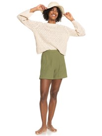 4 Paper Hearts Crew Neck Sweater Beige ERJSW03543 Roxy