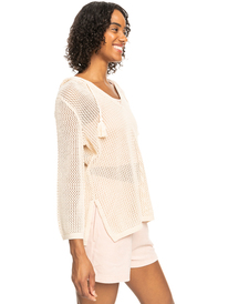 7 After Beach Break - Haut à capuche poncho pour Femme Beige ERJSW03556 Roxy