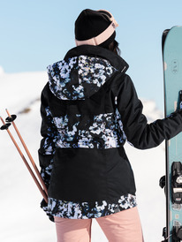 roxy, Womens Presence Parka Insulated Snow Jacket, TRUE BLACK BLACK FLOWERS (kvj1) Presence Parka 2022 - Insulated Snow Jacket for Women ERJTJ03372