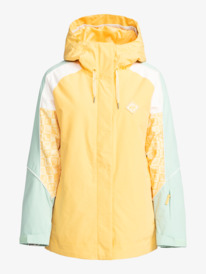 15 Womens Highridge Hoodie Technical Snow Jacket Yellow ERJTJ03428 Roxy