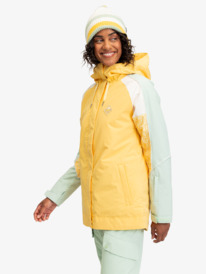 7 Womens Highridge Hoodie Technical Snow Jacket Yellow ERJTJ03428 Roxy