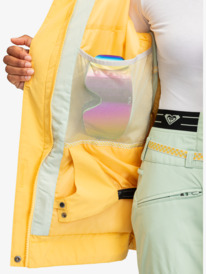 11 Womens Highridge Hoodie Technical Snow Jacket Yellow ERJTJ03428 Roxy