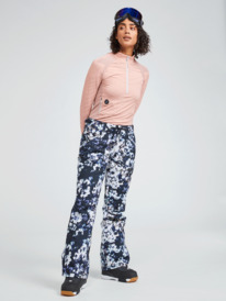 roxy, Nadia Printed 2022 - Calças para a neve com isolamento térmico para Mulher, TRUE BLACK BLACK FLOWERS (kvj1) Nadia Printed 2022 - Insulated Snow Pants for Women ERJTP03188