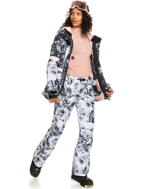5 Nadia Printed Insulated Snow Pants White ERJTP03188 Roxy