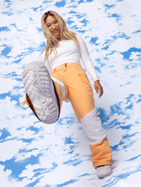 10 Womens Chloe Kim Woodrose Technical Snow Pants Orange ERJTP03260 Roxy