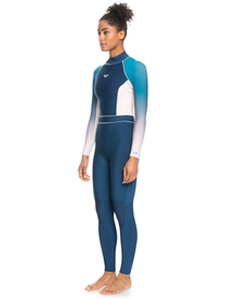 5 Womens 3/2mm ROXY Rise Back Zip Wetsuit Blue ERJW103117 Roxy