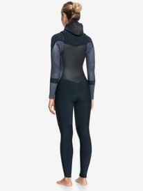 roxy, 5/4/3mm Syncro GBS Hooded L/SL Fullsuit, JET/BLACK (xkkk) 5/4/3mm Syncro - Chest Zip Wetsuit for Women ERJW203011