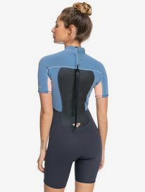 roxy, Womens 2/2mm Prologue Back Zip Short Sleeve Springsuit, CLOUD BLK/POWDERDGREY/SUNGLOW (xksn) 2/2mm Prologue - Back Zip Short Sleeve Springsuit for Women ERJW503018