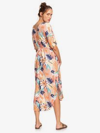 4 Flamingo Shades - Vestido Midi de Manga Corta para Mujer  ERJWD03428 Roxy