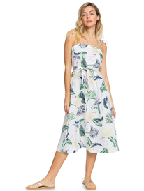 roxy, Женское платье Nowhere To Hide, SNOW WHITE LARGE PRASLIN (wbk8) Nowhere To Hide - Strappy Midi Dress for Women ERJWD03540
