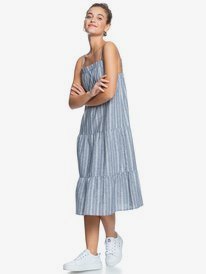 6 Golden Allure - Robe midi à bretelles pour Femme Bleu ERJWD03589 Roxy