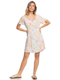 4 Womens All Eyes On Love Long Sleeve Dress Blue ERJWD03627 Roxy