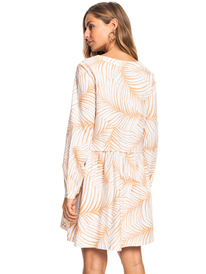 roxy, Женское платье с длинным рукавом Wishing Girl, TOAST PALM TREE DREAMS (cjj6) Wishing Girl - Long Sleeve Dress for Women ERJWD03628