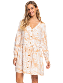 roxy, Женское платье с длинным рукавом Wishing Girl, TOAST PALM TREE DREAMS (cjj6) Wishing Girl - Long Sleeve Dress for Women ERJWD03628