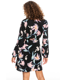 11 Party Waves Printed - Langärmliges Kleid für Frauen Schwarz ERJWD03672 Roxy