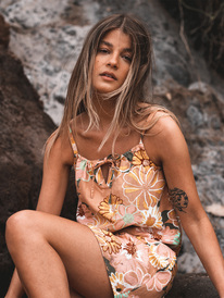 1 Golden Sunray Again Woven Strappy Dress  ERJWD03674 Roxy