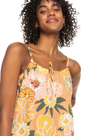 4 Golden Sunray Again Woven Strappy Dress  ERJWD03674 Roxy