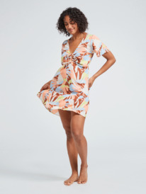 3 Summer Flow Printed Mini Dress Brown ERJWD03675 Roxy