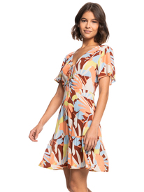 5 Summer Flow Printed Mini Dress Brown ERJWD03675 Roxy