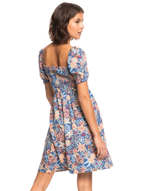 9 Womens Hello Petal Mini Short Sleeve Dress Blue ERJWD03676 Roxy